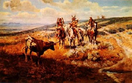Charles M Russell White Man s  Buffalo China oil painting art